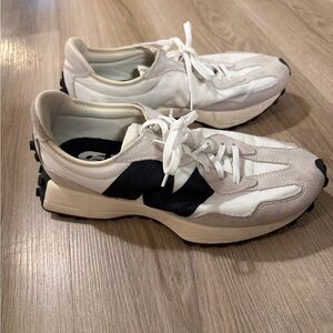 New Balance White and Tan Casual Sneaker